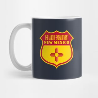 The Land of Enchantment New Mexico Retro Flag Shield (Red) Mug